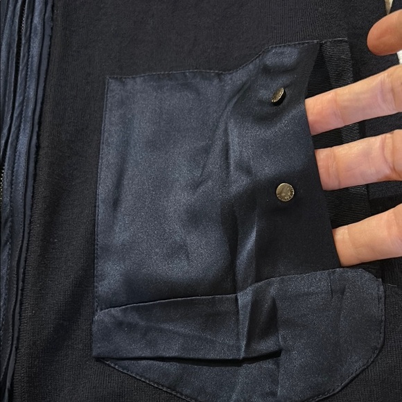 Elie Tahari Navy Zip up Cardigan Jacket - Picture 7 of 13